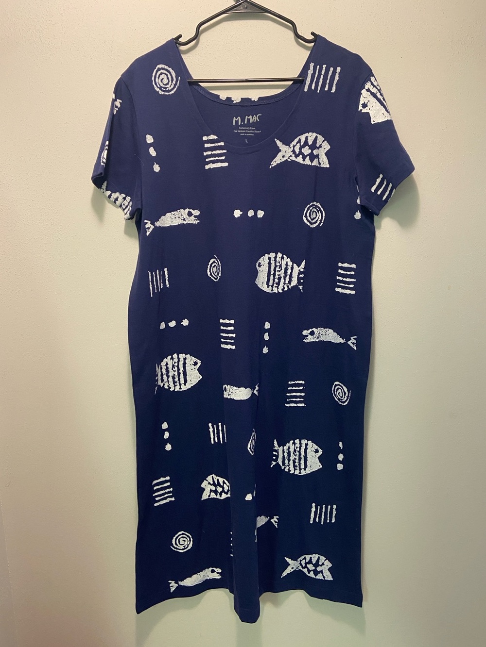 M.MAC Rock Fish Print Cotton Knit Dress